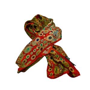 Fox & Chave Funky 70's Circle 100% Silk Scarf